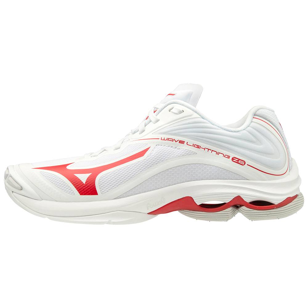 Mizuno Wave Lightning Z6 - Bayan Voleybol Ayakkabısı - Beyaz/Kırmızı Türkiye (HGKBNQ-059)